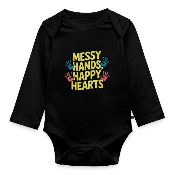 Bricolage avec des enfants, projets de bricolage et drôles - Body Bébé bio manches longues - noir - Devant