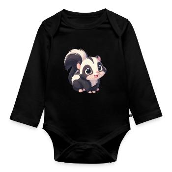 Stinktiere Stinktier - Baby Bio-Langarm-Body - Schwarz - Vorne