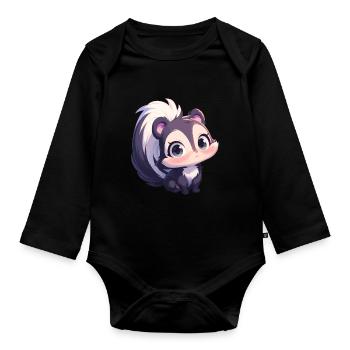Stinktiere Stinktier - Baby Bio-Langarm-Body - Schwarz - Vorne