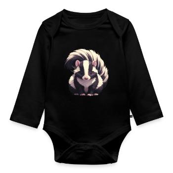 Stinktiere Stinktier - Baby Bio-Langarm-Body - Schwarz - Vorne