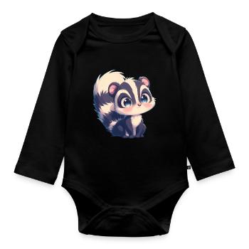 Stinktiere Stinktier - Baby Bio-Langarm-Body - Schwarz - Vorne