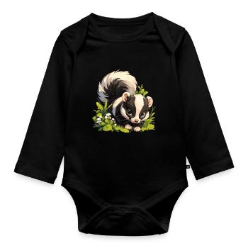 Stinktiere Stinktier - Baby Bio-Langarm-Body - Schwarz - Vorne