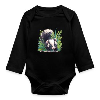 Stinktiere Stinktier - Baby Bio-Langarm-Body - Schwarz - Vorne