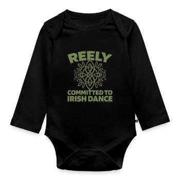 Irish Dance Irischer Tanz - Organic Longsleeve Baby Bodysuit - black - Front