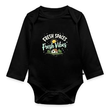 Spring cleaning enthusiasts, new beginnings and - Organic Longsleeve Baby Bodysuit - black - Front