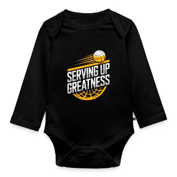 Volleyballspieler Und Fan Spike Servieren - Baby Bio-Langarm-Body - Schwarz - Vorne