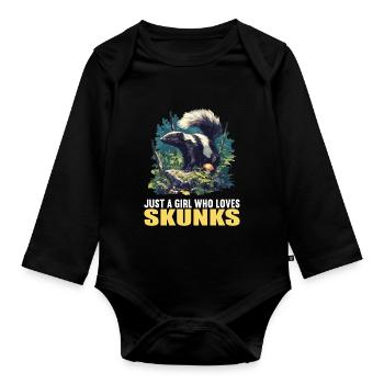 Stinktiere Stinktier - Baby Bio-Langarm-Body - Schwarz - Vorne