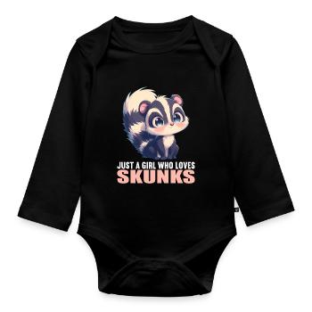 Stinktiere Stinktier - Baby Bio-Langarm-Body - Schwarz - Vorne