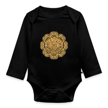 Emu Geometric - Organic Longsleeve Baby Bodysuit - black - Front