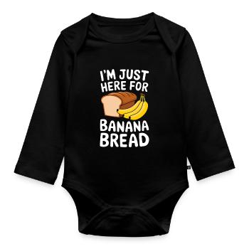 Bananenbrot Spruch Lustiges Bananenbrot Geschenk - Baby Bio-Langarm-Body - Schwarz - Vorne