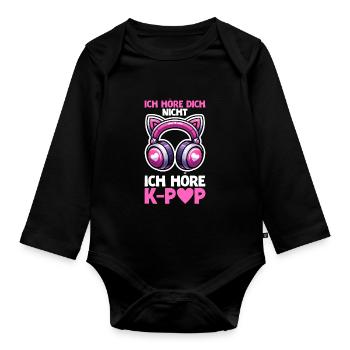 K-Pop Coréen Kpop Culture Kpop Corée du Sud Danse - Body Bébé bio manches longues - noir - Devant