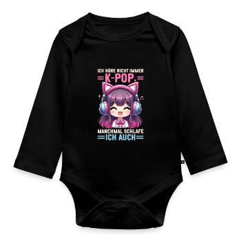 K-Pop Koreanischer Kpop Kultur Kpop Südkorea Tanz - Baby Bio-Langarm-Body - Schwarz - Vorne