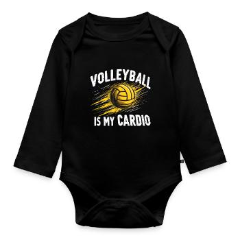 Volleyballspieler Und Fan Spike Servieren - Baby Bio-Langarm-Body - Schwarz - Vorne