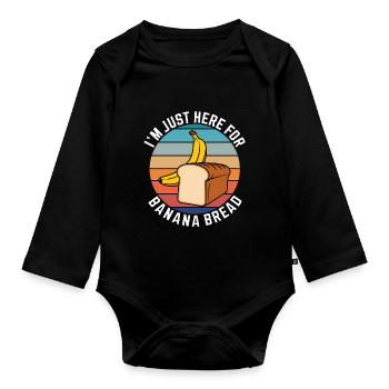 Bananenbrot Spruch Lustiges Bananenbrot Geschenk - Baby Bio-Langarm-Body - Schwarz - Vorne