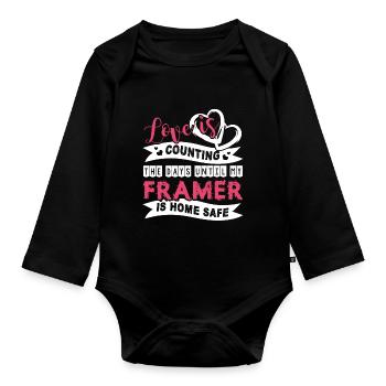 Framer I Love My Framer - Organic Longsleeve Baby Bodysuit - black - Front