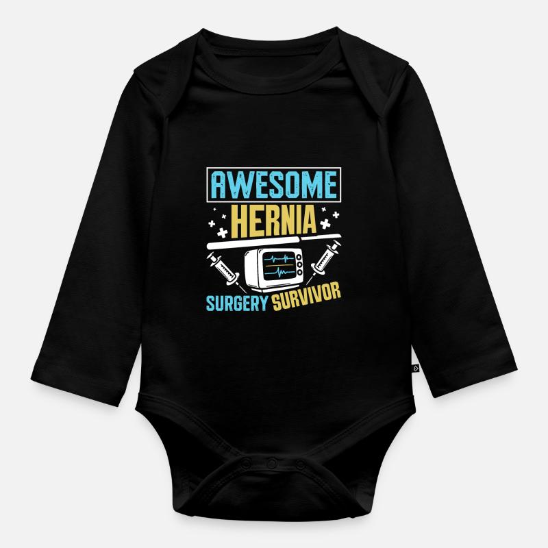 Hernia Surgery - Baby Bio-Langarm-Body - Schwarz