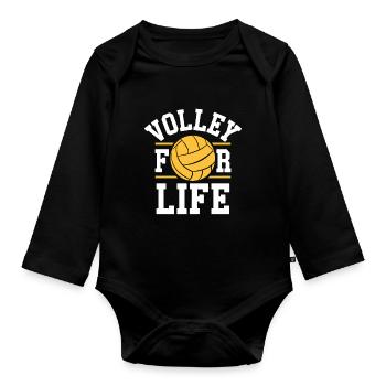Volleyballspieler Und Fan Spike Servieren - Baby Bio-Langarm-Body - Schwarz - Vorne