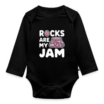 Rock Tumbling Amateur Pierres Polies Et - Body Bébé bio manches longues - noir - Devant