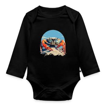 Krabbe Krabben - Baby Bio-Langarm-Body - Schwarz - Vorne