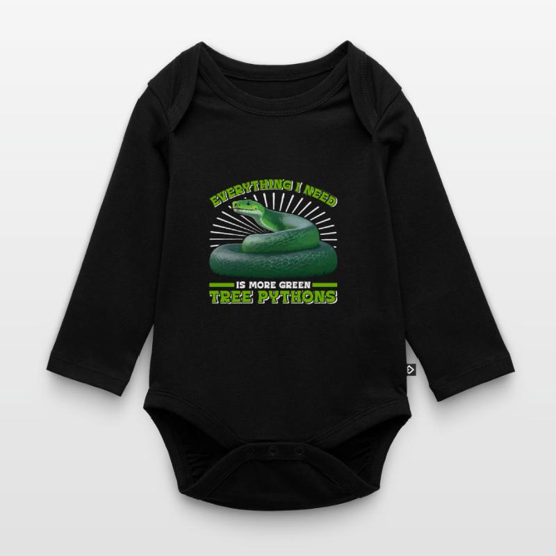 Green Tree Python Organic Longsleeve Baby Bodysuit