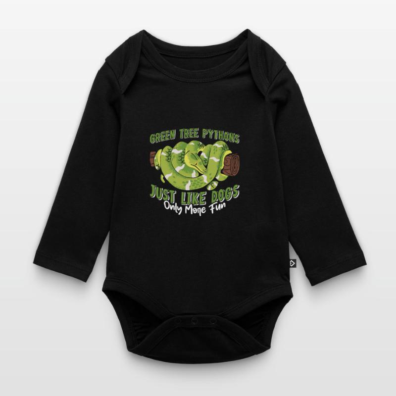 Green Tree Python Organic Longsleeve Baby Bodysuit