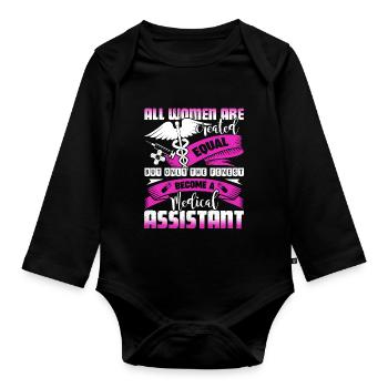 Medical Assistant Proud Medical Assistant - Organic Longsleeve Baby Bodysuit - black - Front