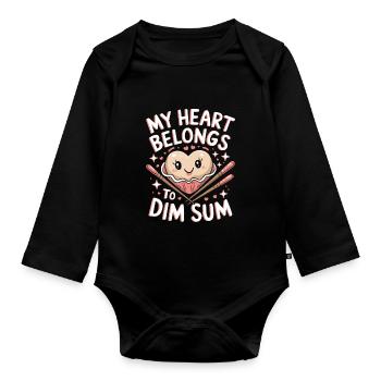 Dim-sum-liebhaber Chinesischer Küche Und Knödel - Baby Bio-Langarm-Body - Schwarz - Vorne