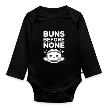 Dim-sum-liebhaber Chinesischer Küche Und Knödel - Baby Bio-Langarm-Body - Schwarz - Vorne