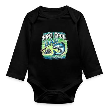 Reel Cool Dad - Baby Bio-Langarm-Body - Schwarz - Vorne