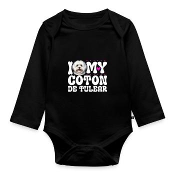 J'adore mon Coton de Tuléar - Body Bébé bio manches longues - noir - Devant