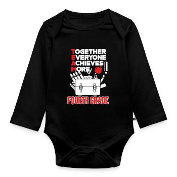 4th Grade Teacher Team 4th Grade - Organic Longsleeve Baby Bodysuit - black - Front