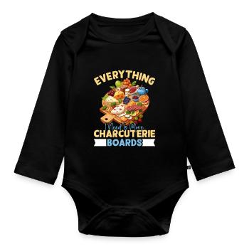 Funny Charcuterie Board - Organic Longsleeve Baby Bodysuit - black - Front
