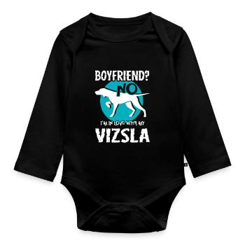 I am In Love With Vizsla - Organic Longsleeve Baby Bodysuit - black - Front