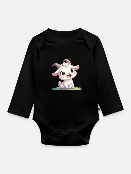 Ziegen Ziege - Baby Bio-Langarm-Body - Schwarz