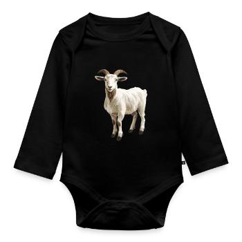 Ziegen Ziege - Baby Bio-Langarm-Body - Schwarz - Vorne