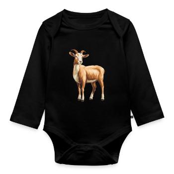 Ziegen Ziege - Baby Bio-Langarm-Body - Schwarz - Vorne
