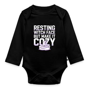 Cozy, Horror, Aesthetics, Spooky, Cozy - Organic Longsleeve Baby Bodysuit - black - Front