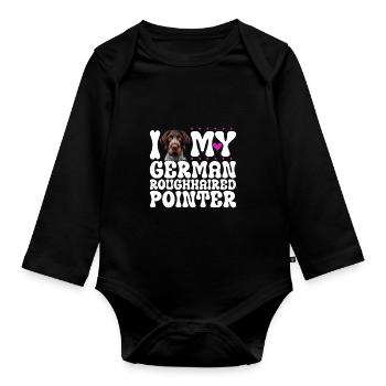 J’adore mon Stichelhaar allemand - Body Bébé bio manches longues - noir - Devant
