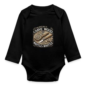 Die beste Art, Holz zu schnitzen, ist Schnitz für - Baby Bio-Langarm-Body - Schwarz - Vorne