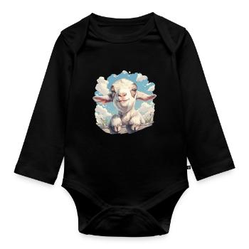 Ziegen Ziege - Baby Bio-Langarm-Body - Schwarz - Vorne