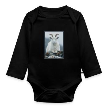 Ziegen Ziege - Baby Bio-Langarm-Body - Schwarz - Vorne