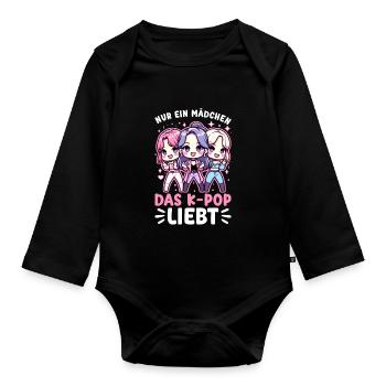 K-Pop Koreanischer Musik Kpop Fans Kdrama - Baby Bio-Langarm-Body - Schwarz - Vorne