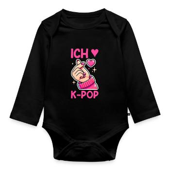 K-Pop Musique coréenne Kpop Fans Kdrama - Body Bébé bio manches longues - noir - Devant