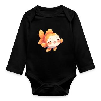 Goldfish Goldfish - Organic Longsleeve Baby Bodysuit - black - Front