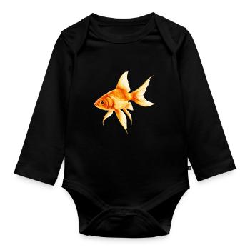 Goldfish Goldfish - Organic Longsleeve Baby Bodysuit - black - Front