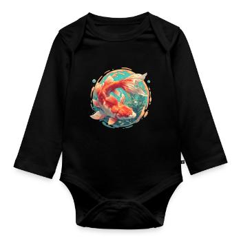 Goldfish Goldfish - Organic Longsleeve Baby Bodysuit - black - Front
