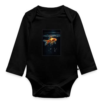Goldfish Goldfish - Organic Longsleeve Baby Bodysuit - black - Front