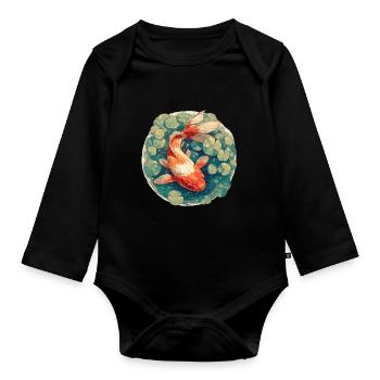 Goldfish Goldfish - Organic Longsleeve Baby Bodysuit - black - Front
