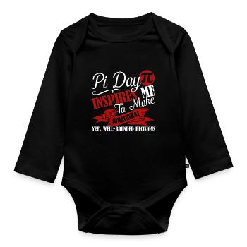 Pi Day Pi Day Inspires Me - Organic Longsleeve Baby Bodysuit - black - Front