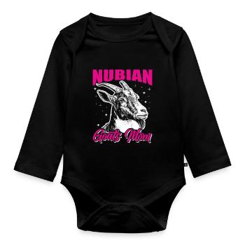 Chèvre Nubienne, éleveur de chèvres - Body Bébé bio manches longues - noir - Devant